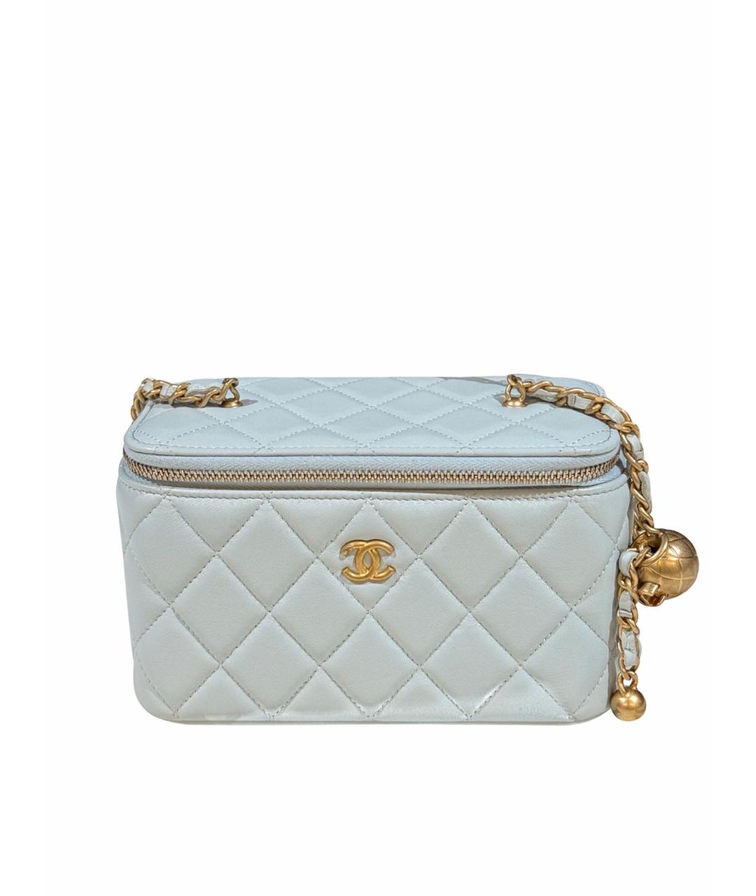 CHANEL Голубая кожаная сумка через плечо, фото 1