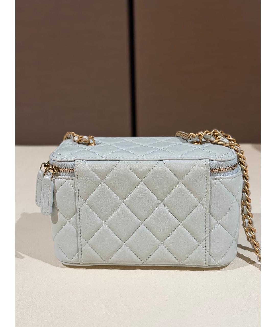 CHANEL Голубая кожаная сумка через плечо, фото 6