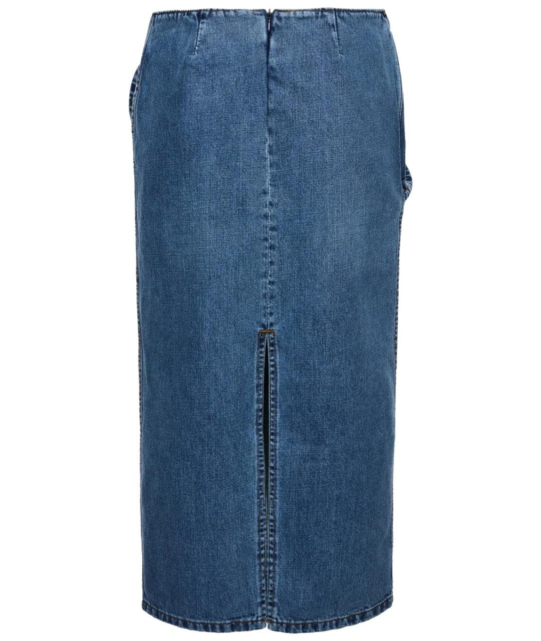 MAGDA BUTRYM Синяя хлопковая юбка миди, фото 2