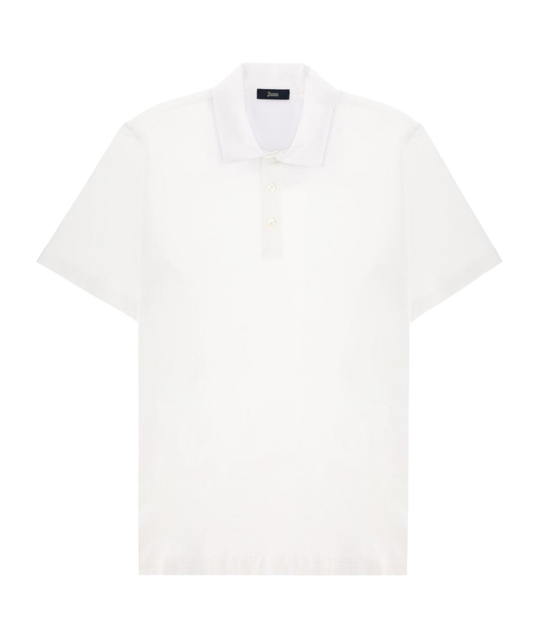 HERNO Белое хлопковое поло с коротким рукавом, фото 1
