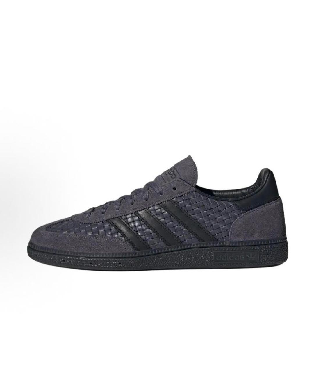 ADIDAS Антрацитовые кожаные низкие кроссовки / кеды, фото 2