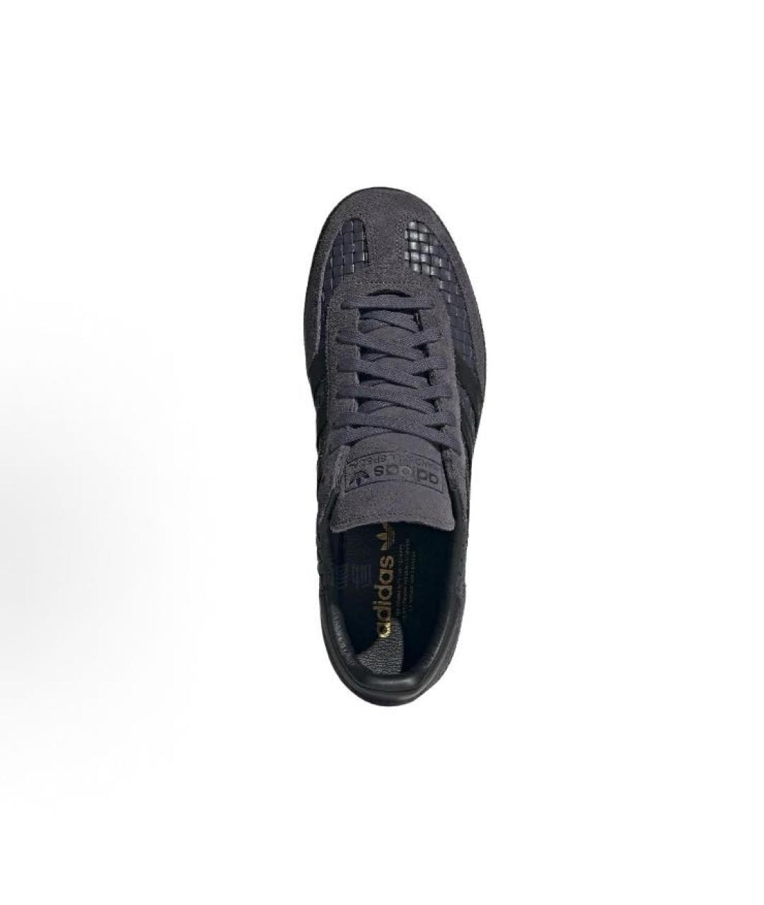 ADIDAS Антрацитовые кожаные низкие кроссовки / кеды, фото 3