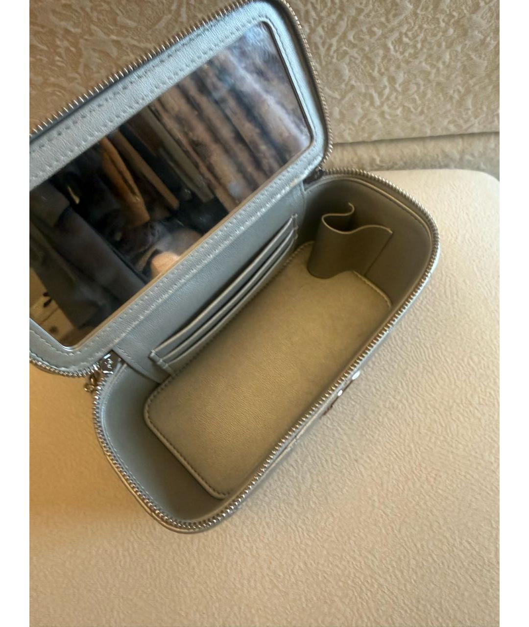 CHANEL Серебряная кожаная сумка через плечо, фото 4