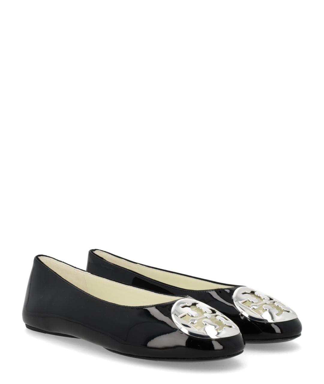 TORY BURCH Черные кожаные балетки, фото 2
