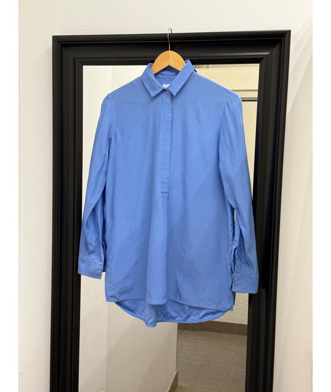HUGO BOSS Голубая шелковая блузы, фото 8