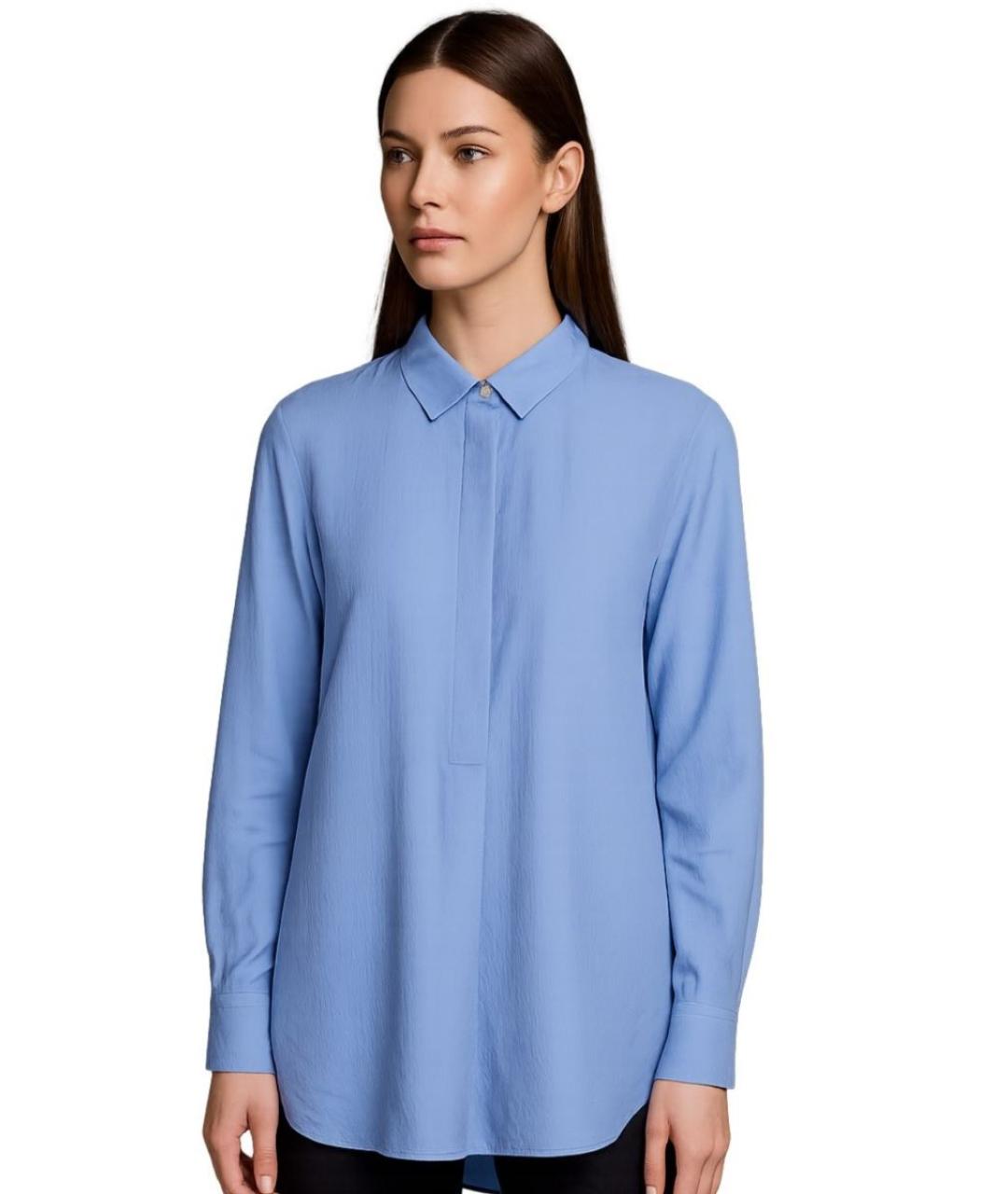 HUGO BOSS Голубая шелковая блузы, фото 7
