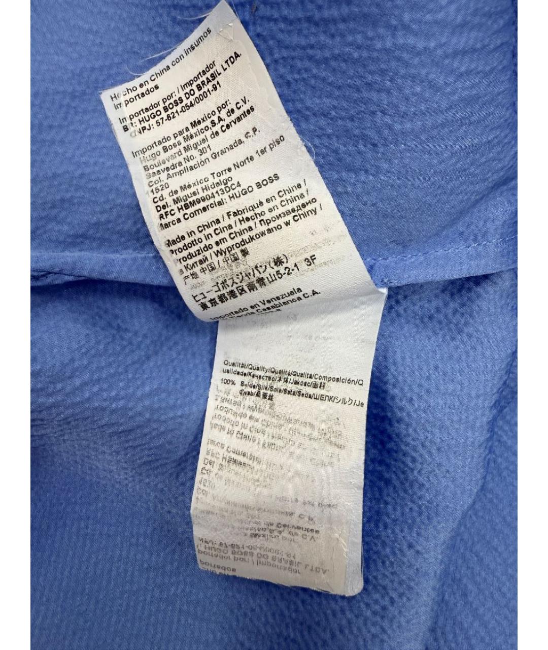 HUGO BOSS Голубая шелковая блузы, фото 5