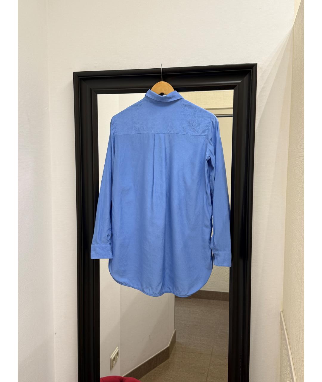 HUGO BOSS Голубая шелковая блузы, фото 2