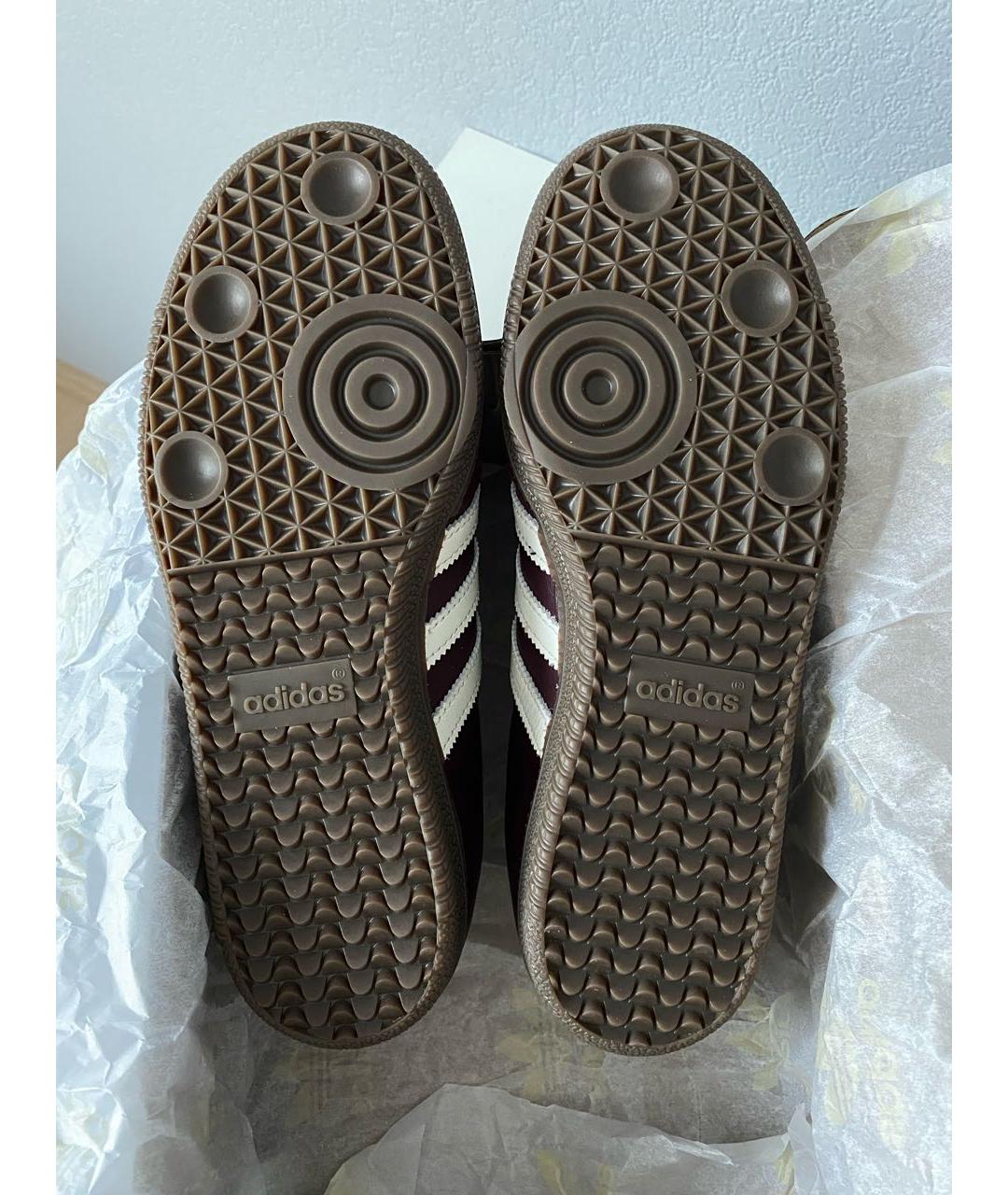 ADIDAS Бордовые кожаные низкие кроссовки / кеды, фото 6