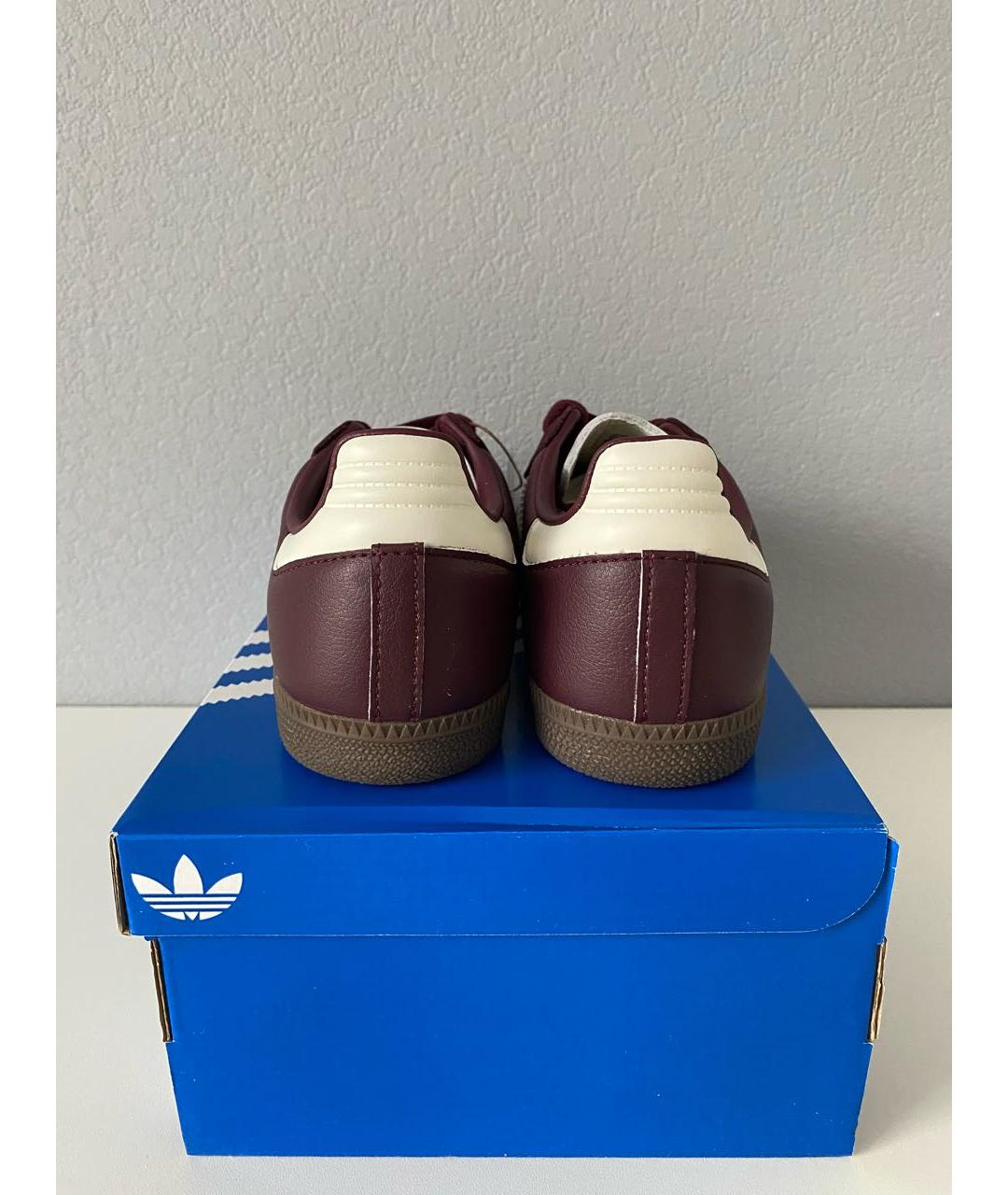 ADIDAS Бордовые кожаные низкие кроссовки / кеды, фото 5