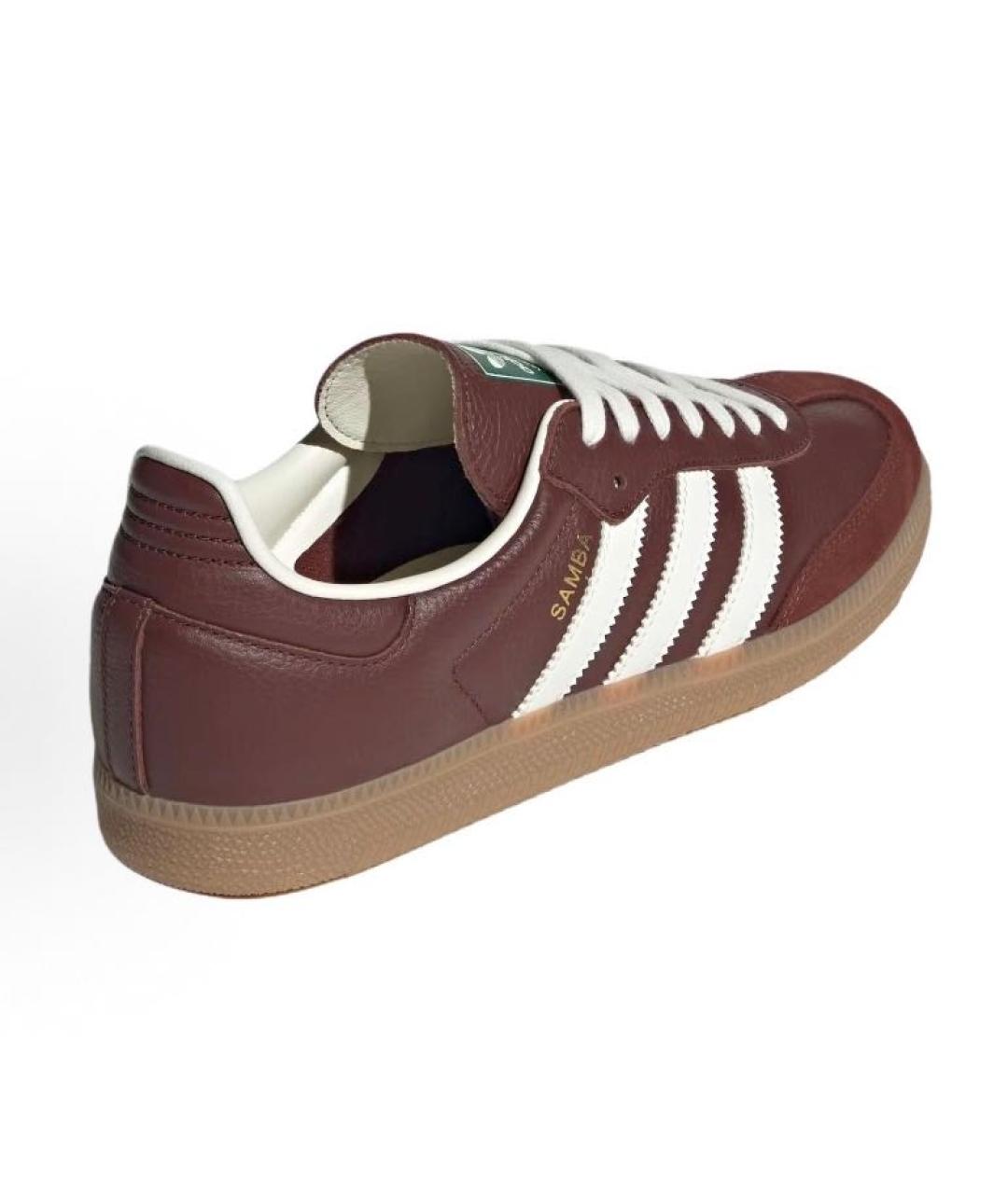 ADIDAS Коричневые кожаные низкие кроссовки / кеды, фото 4