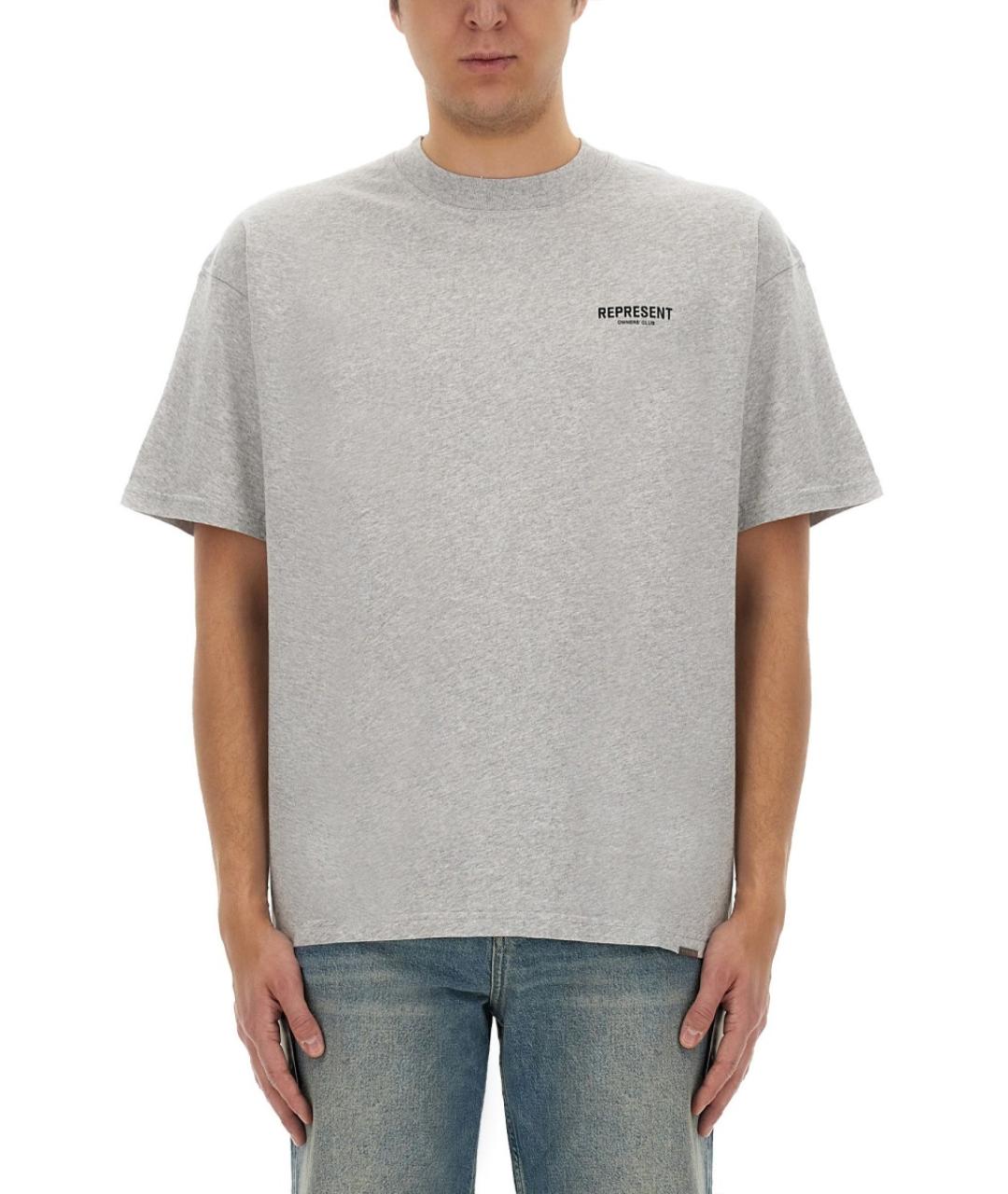 REPRESENT Серая хлопковая футболка, фото 5