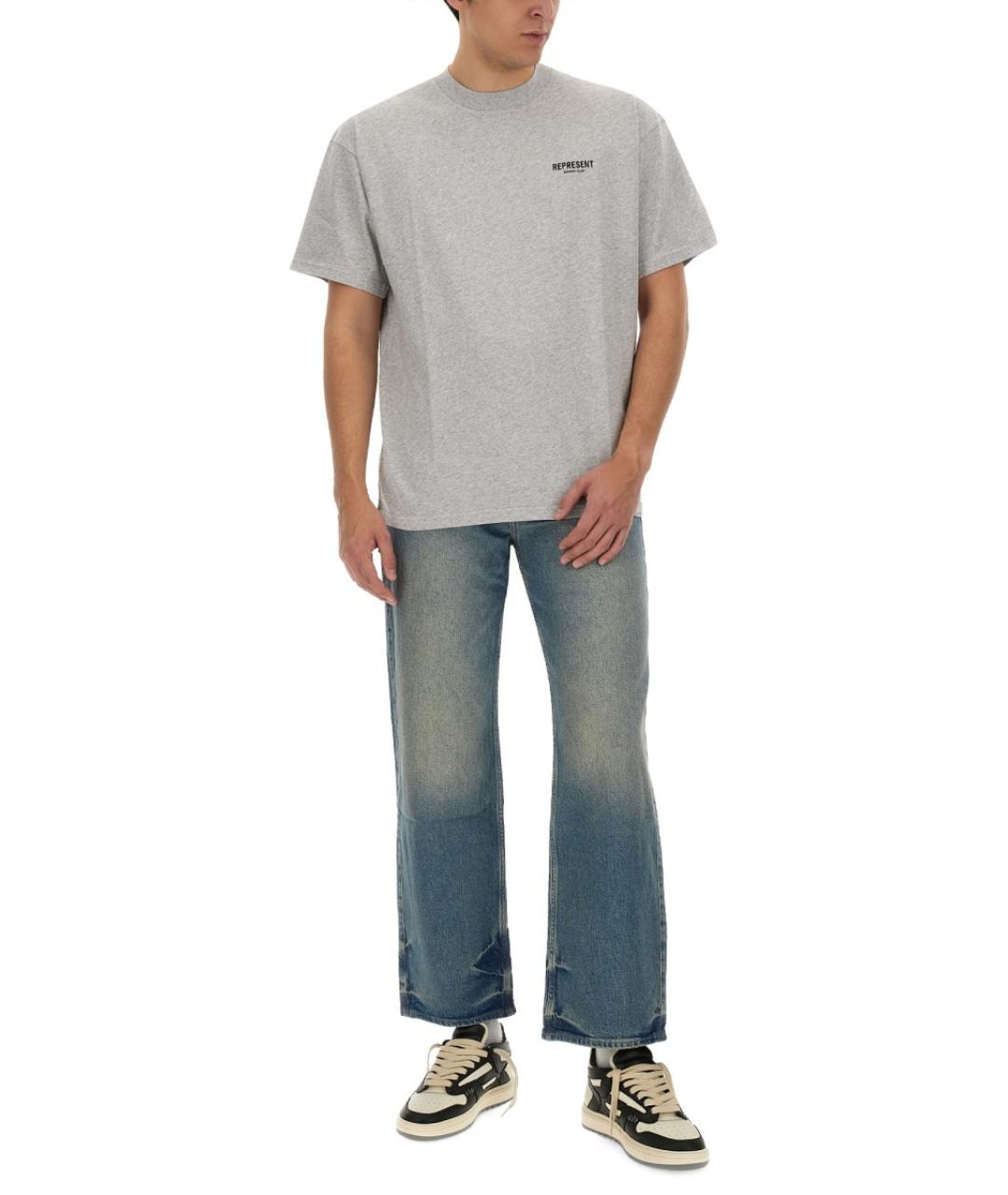 REPRESENT Серая хлопковая футболка, фото 2
