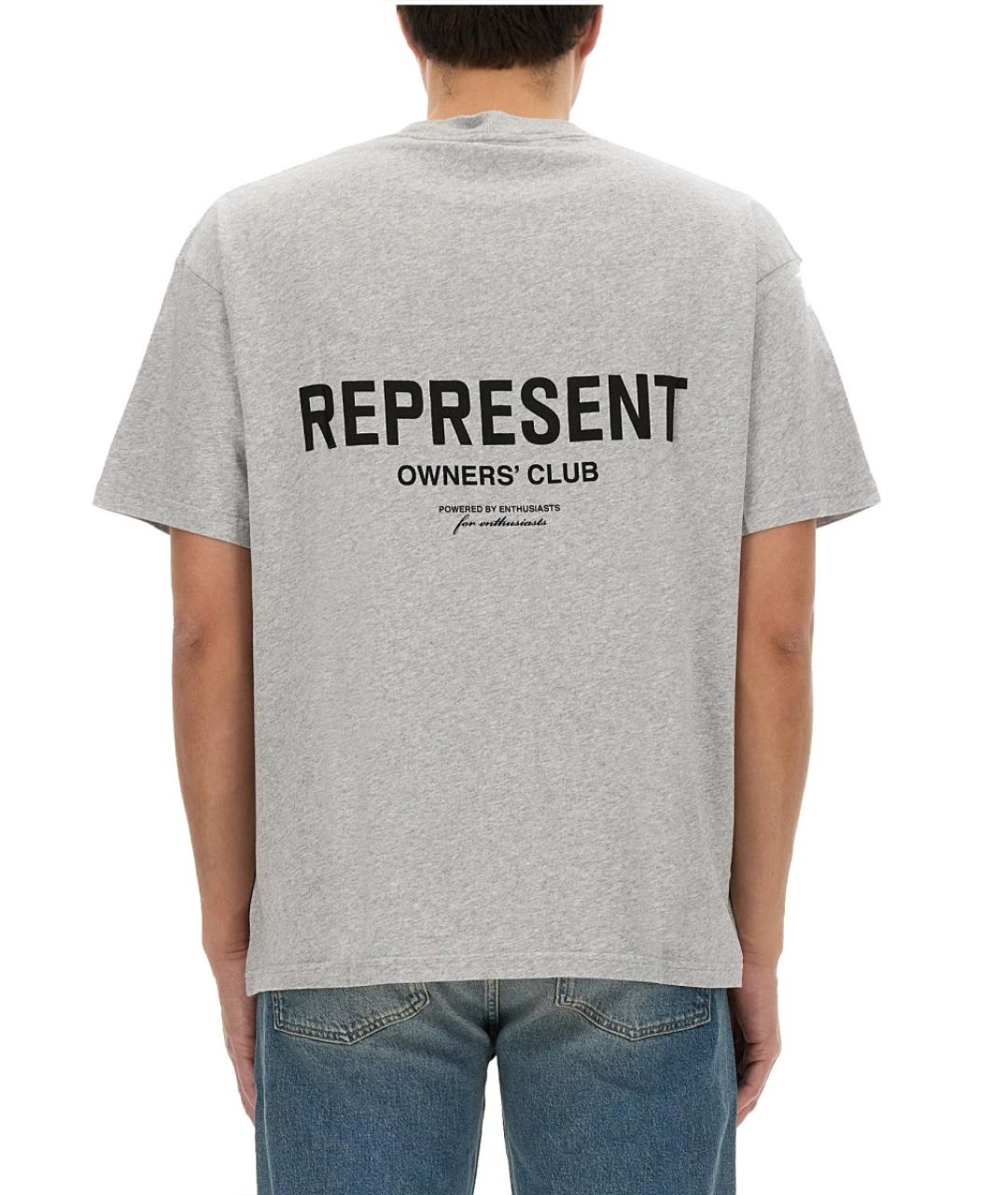 REPRESENT Серая хлопковая футболка, фото 3