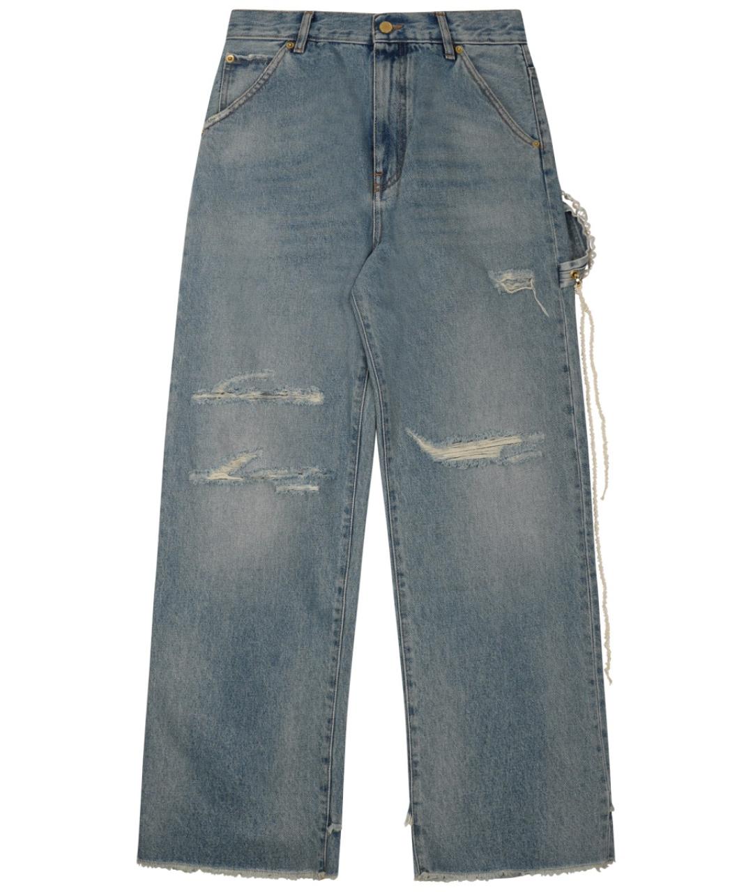 DARKPARK Синие хлопковые прямые джинсы, фото 1