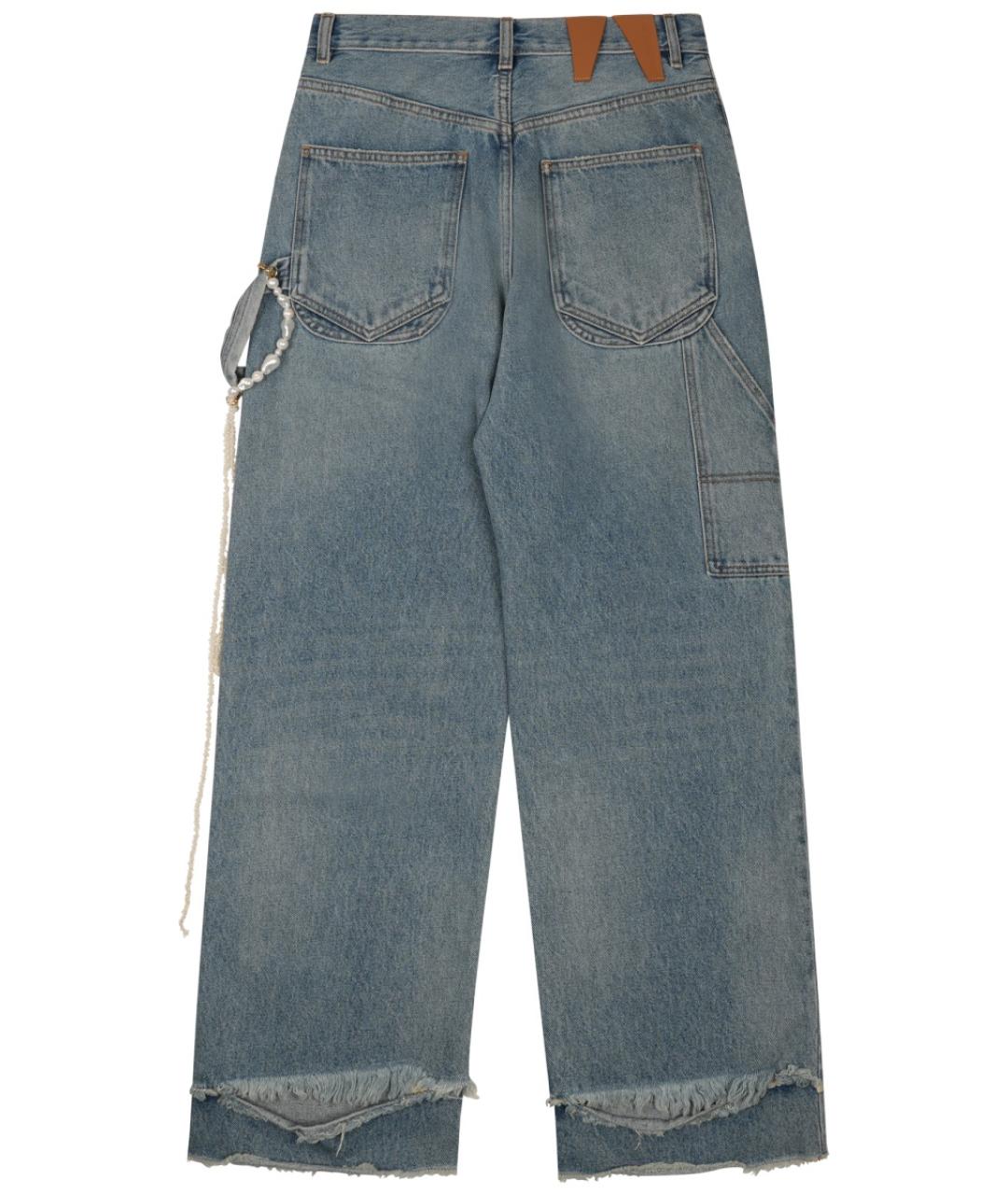 DARKPARK Синие хлопковые прямые джинсы, фото 2