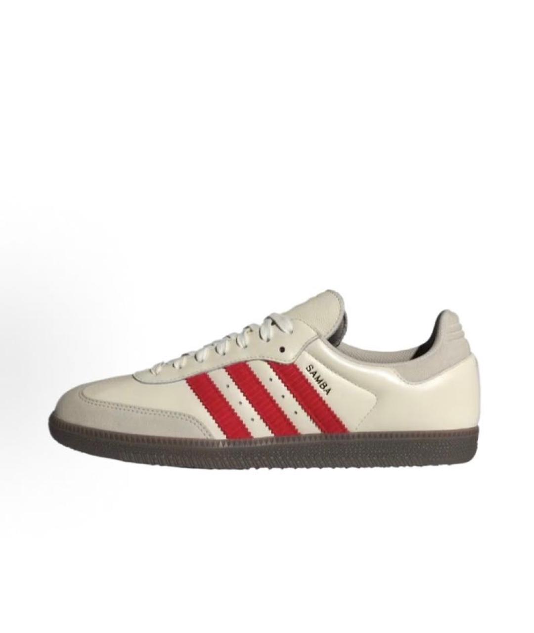 ADIDAS Бежевые кожаные низкие кроссовки / кеды, фото 2