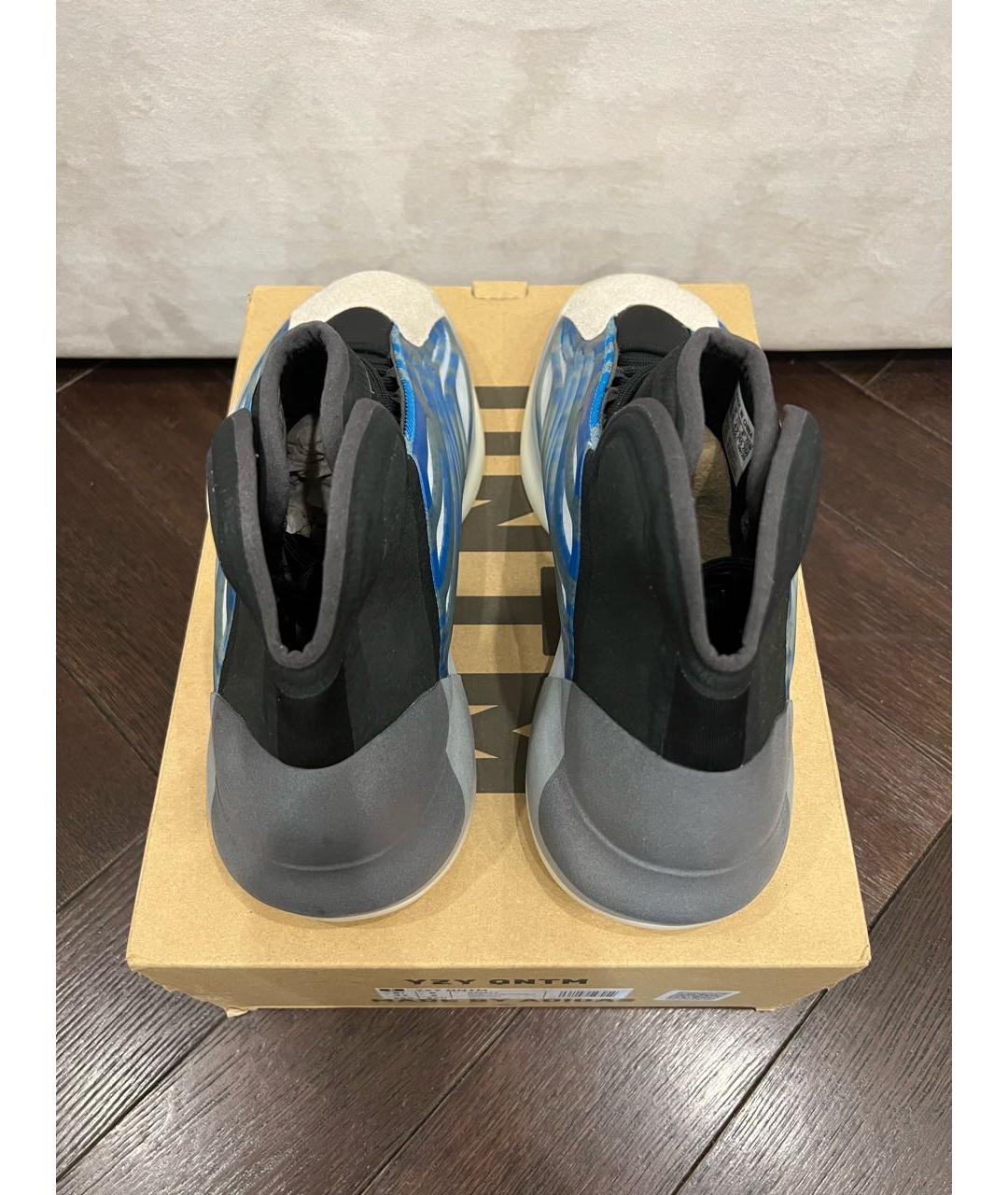 ADIDAS YEEZY Синие текстильные высокие кроссовки / кеды, фото 2