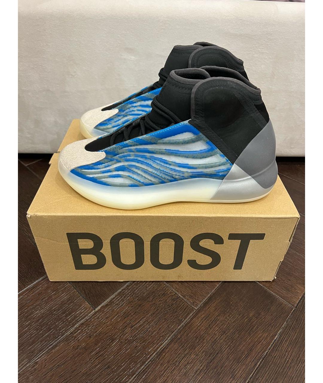 ADIDAS YEEZY Синие текстильные высокие кроссовки / кеды, фото 8