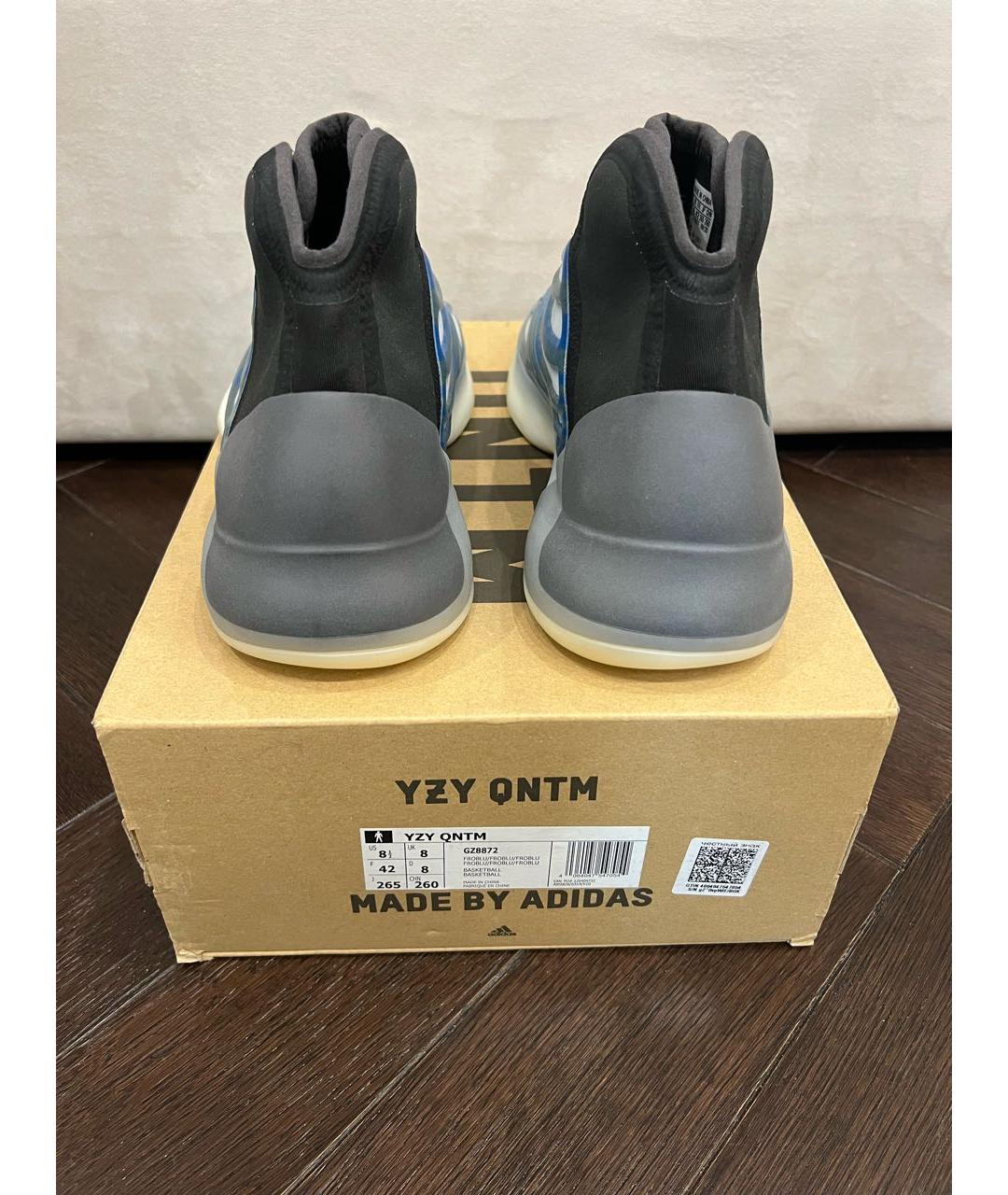 ADIDAS YEEZY Синие текстильные высокие кроссовки / кеды, фото 3