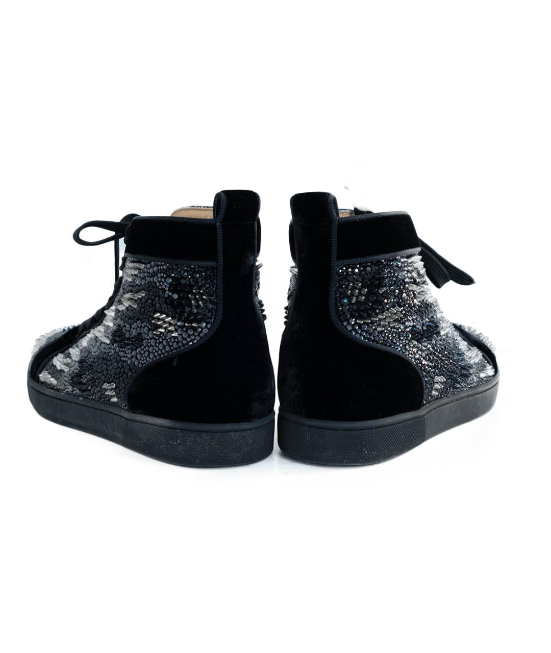 CHRISTIAN LOUBOUTIN Черные кожаные высокие кроссовки / кеды, фото 5