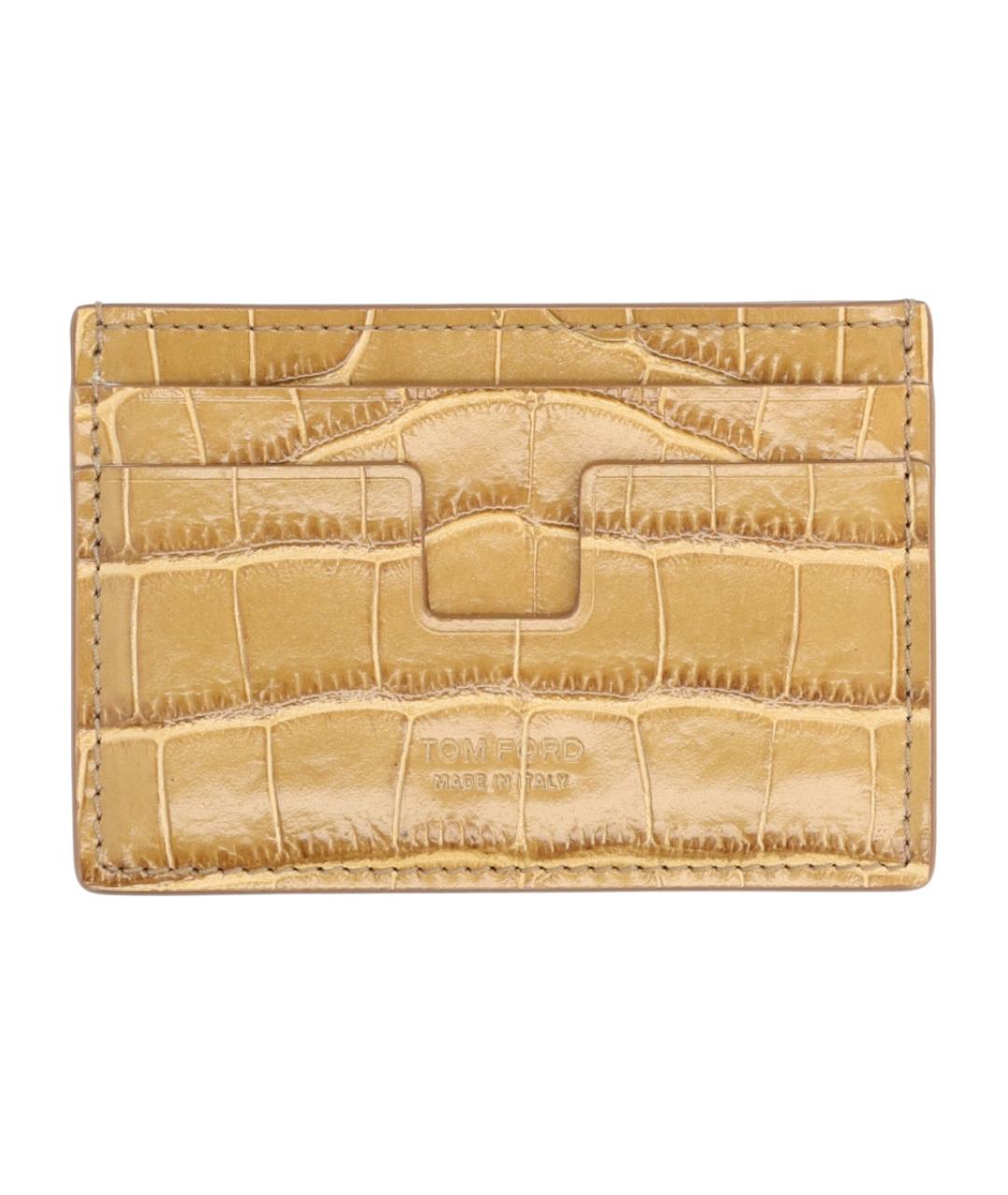 TOM FORD Бежевый кожаный кардхолдер, фото 1