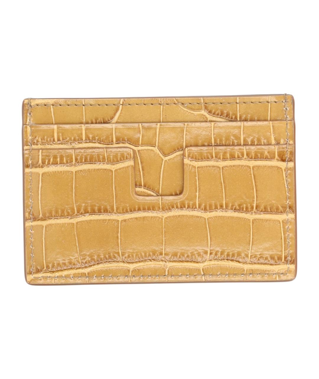 TOM FORD Бежевый кожаный кардхолдер, фото 2