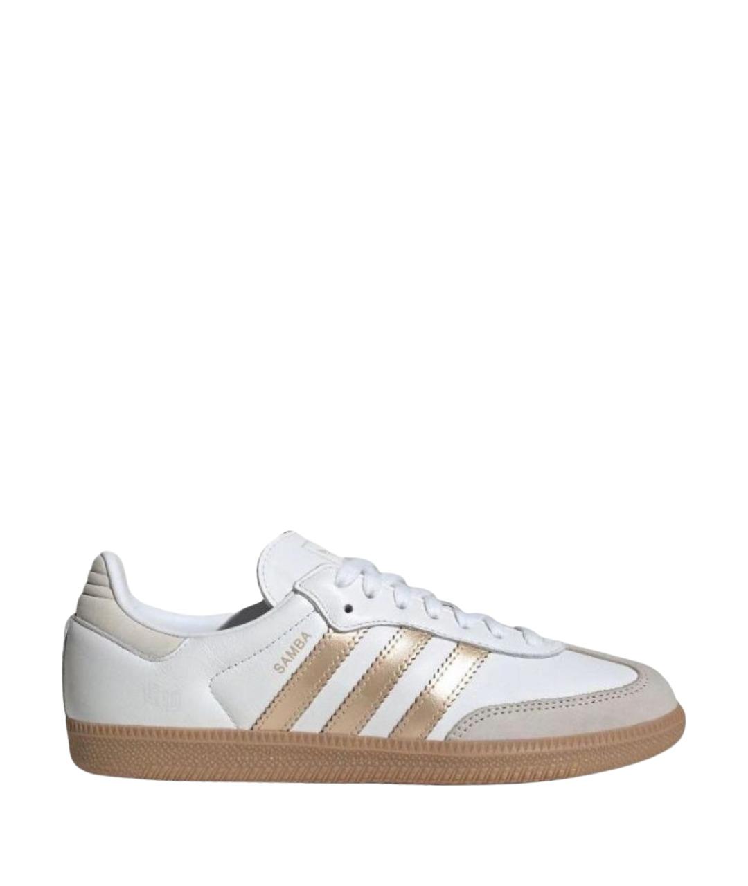 ADIDAS Белые кожаные низкие кроссовки / кеды, фото 1