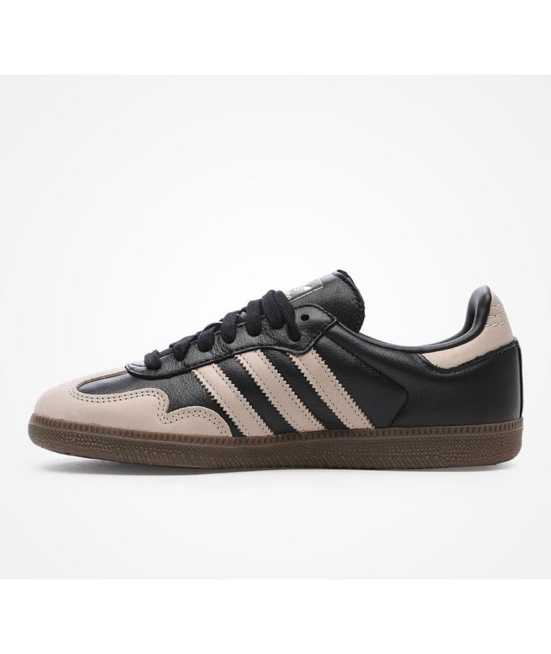 ADIDAS Черные кожаные низкие кроссовки / кеды, фото 3