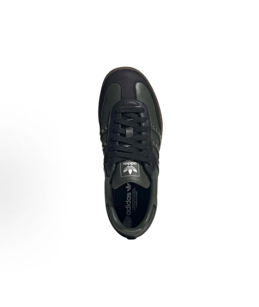 ADIDAS Черные кожаные низкие кроссовки / кеды, фото 3