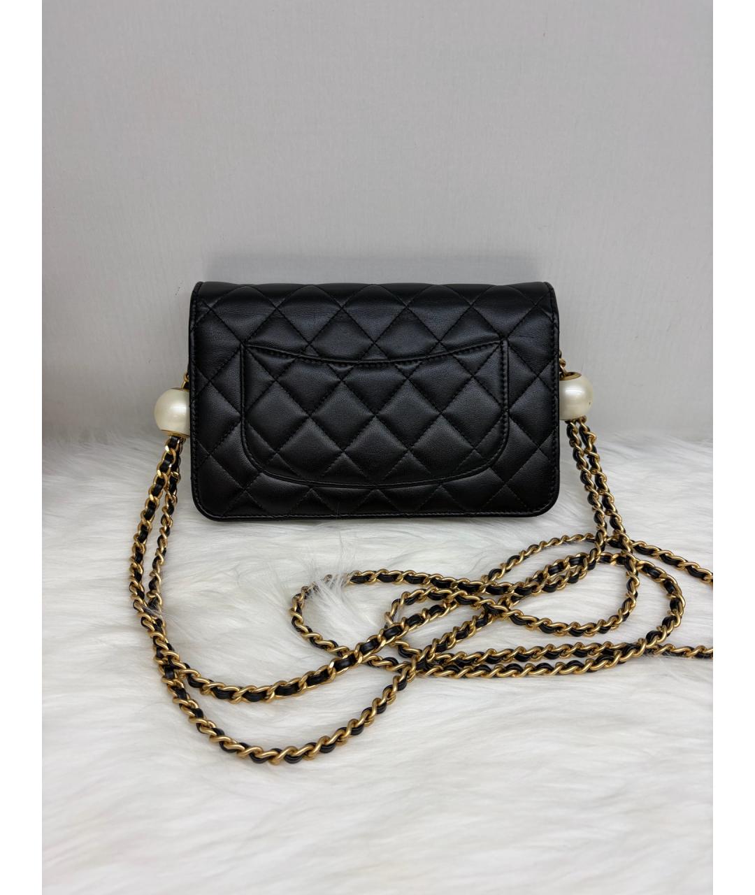 CHANEL Черная кожаная сумка через плечо, фото 4