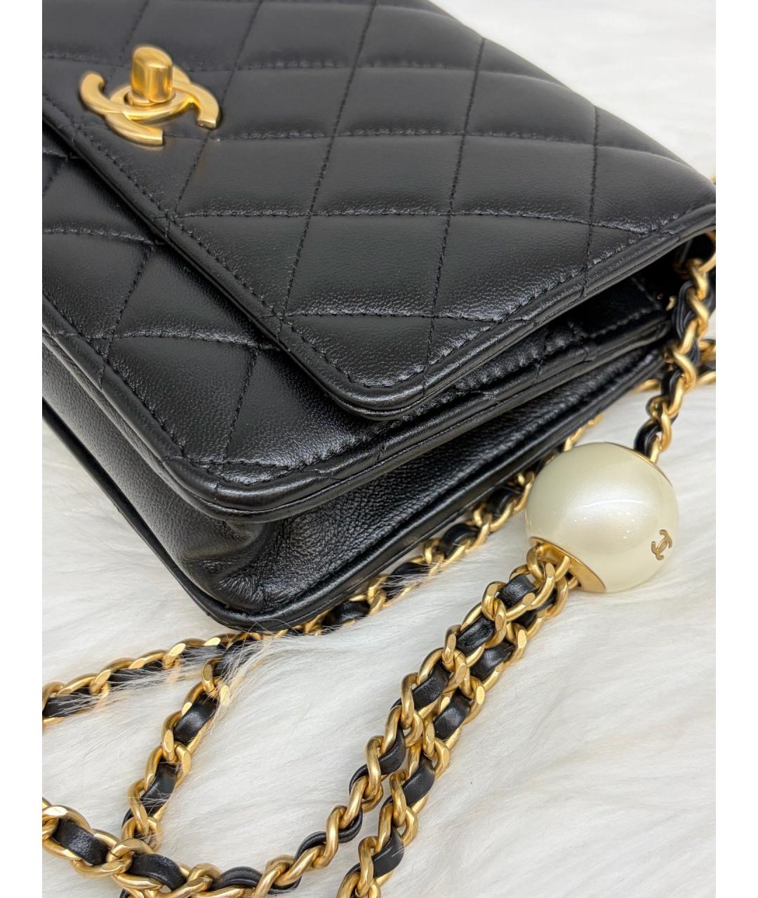 CHANEL Черная кожаная сумка через плечо, фото 5