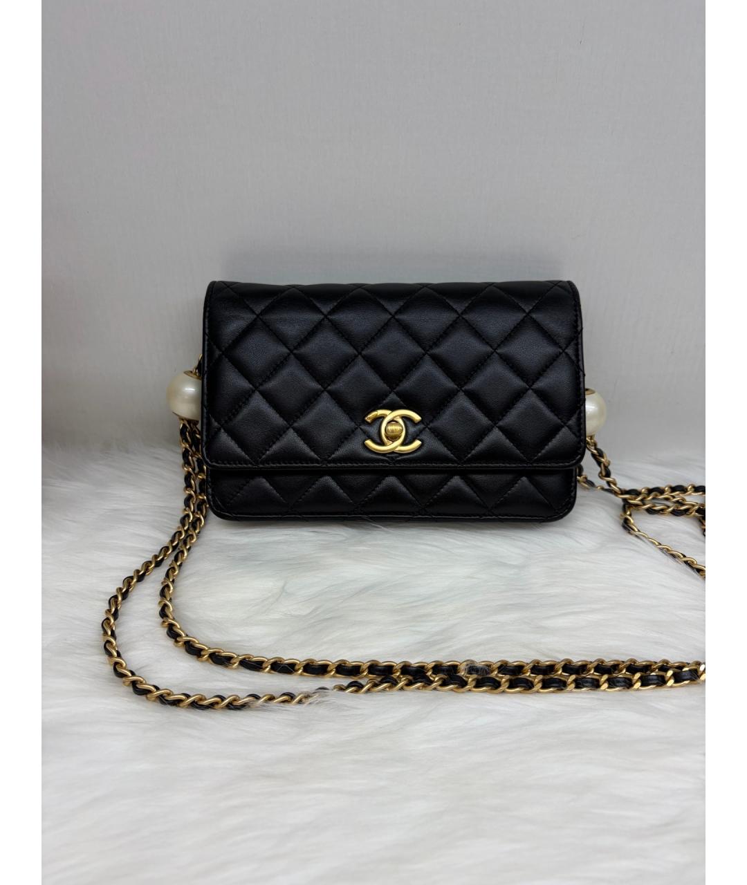 CHANEL Черная кожаная сумка через плечо, фото 3