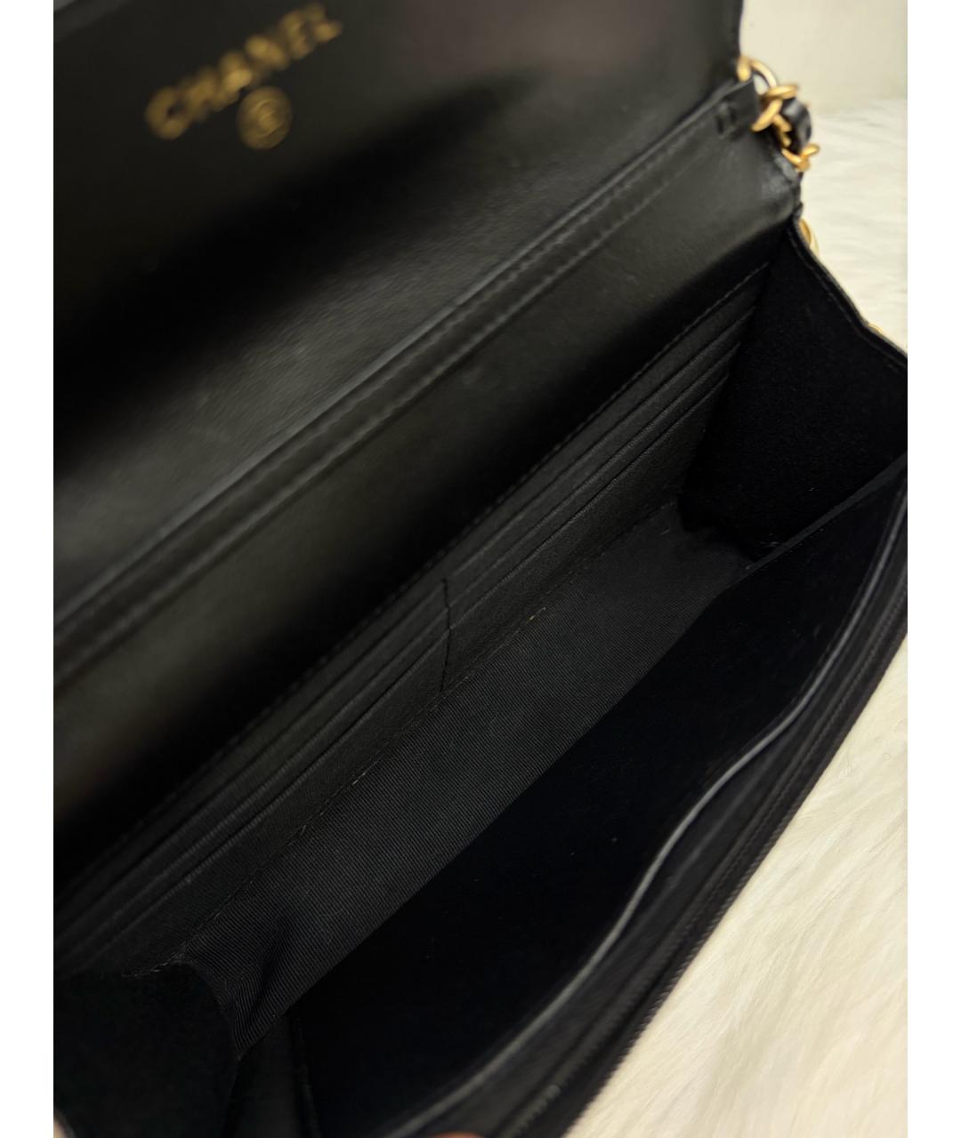 CHANEL Черная кожаная сумка через плечо, фото 7