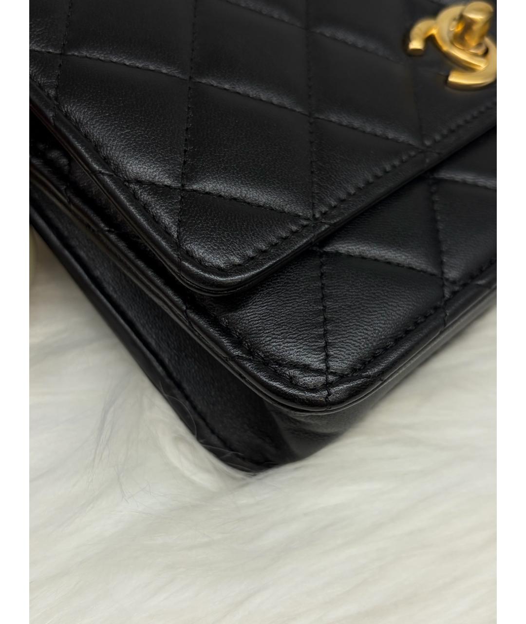 CHANEL Черная кожаная сумка через плечо, фото 6