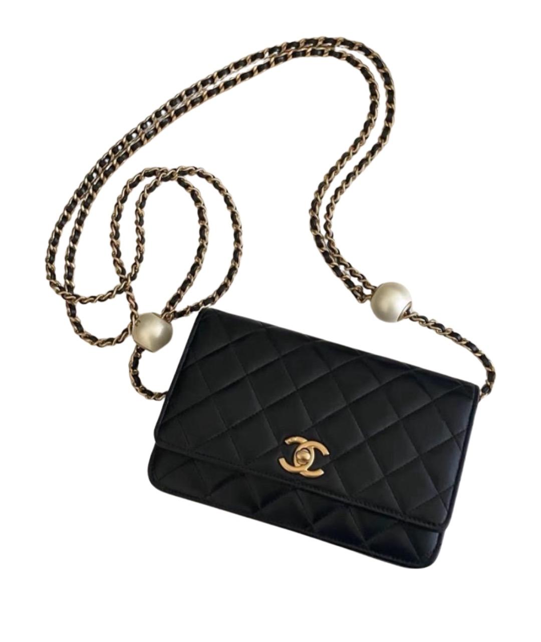 CHANEL Черная кожаная сумка через плечо, фото 1