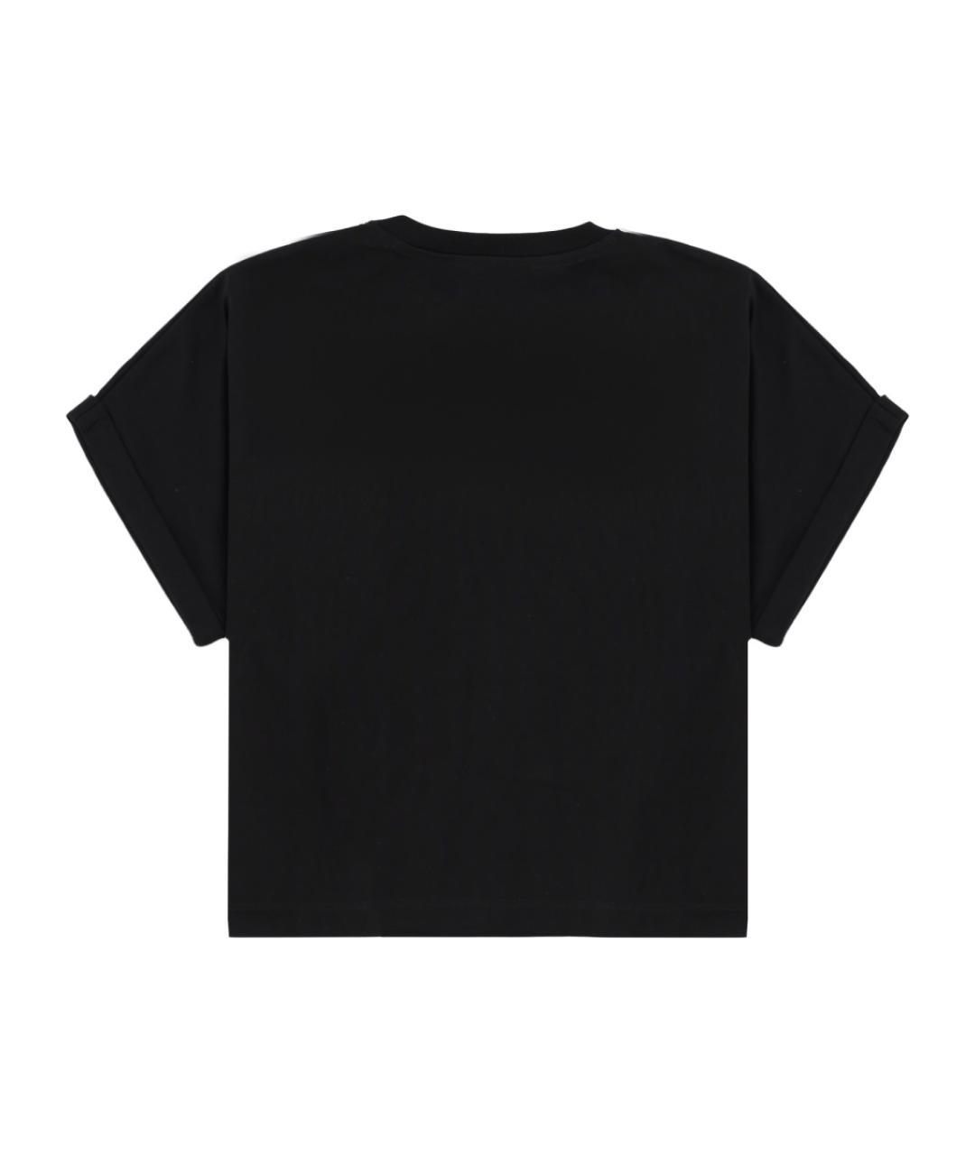 BALMAIN Черная хлопковая футболка, фото 2