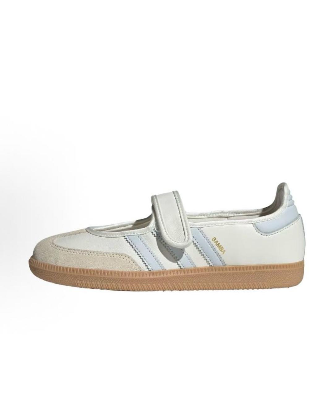 ADIDAS Бежевые кожаные низкие кроссовки / кеды, фото 2