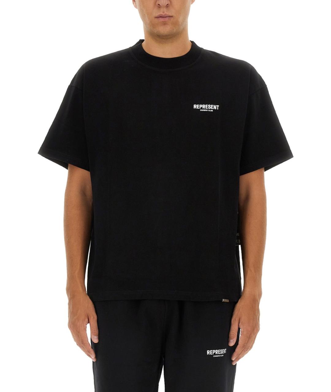 REPRESENT Черная хлопковая футболка, фото 2
