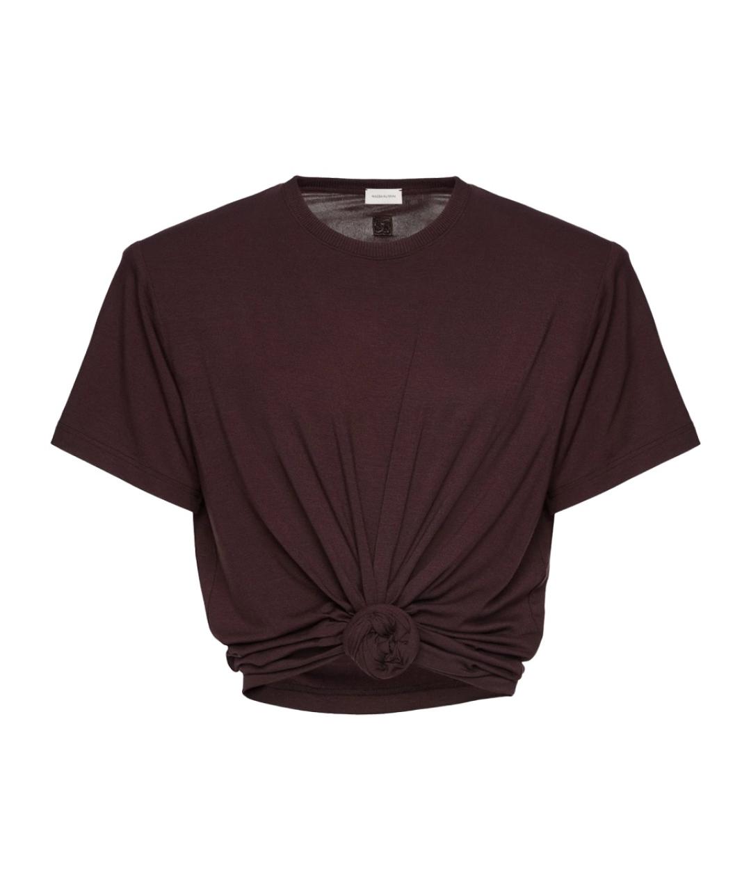 MAGDA BUTRYM Коричневая вискозная футболка, фото 1