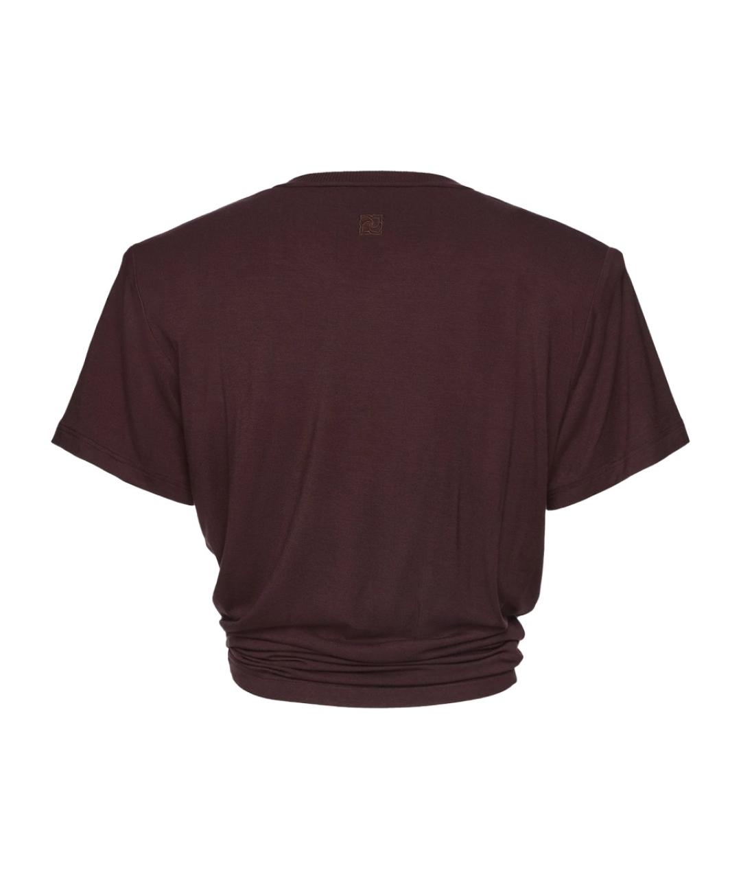 MAGDA BUTRYM Коричневая вискозная футболка, фото 2