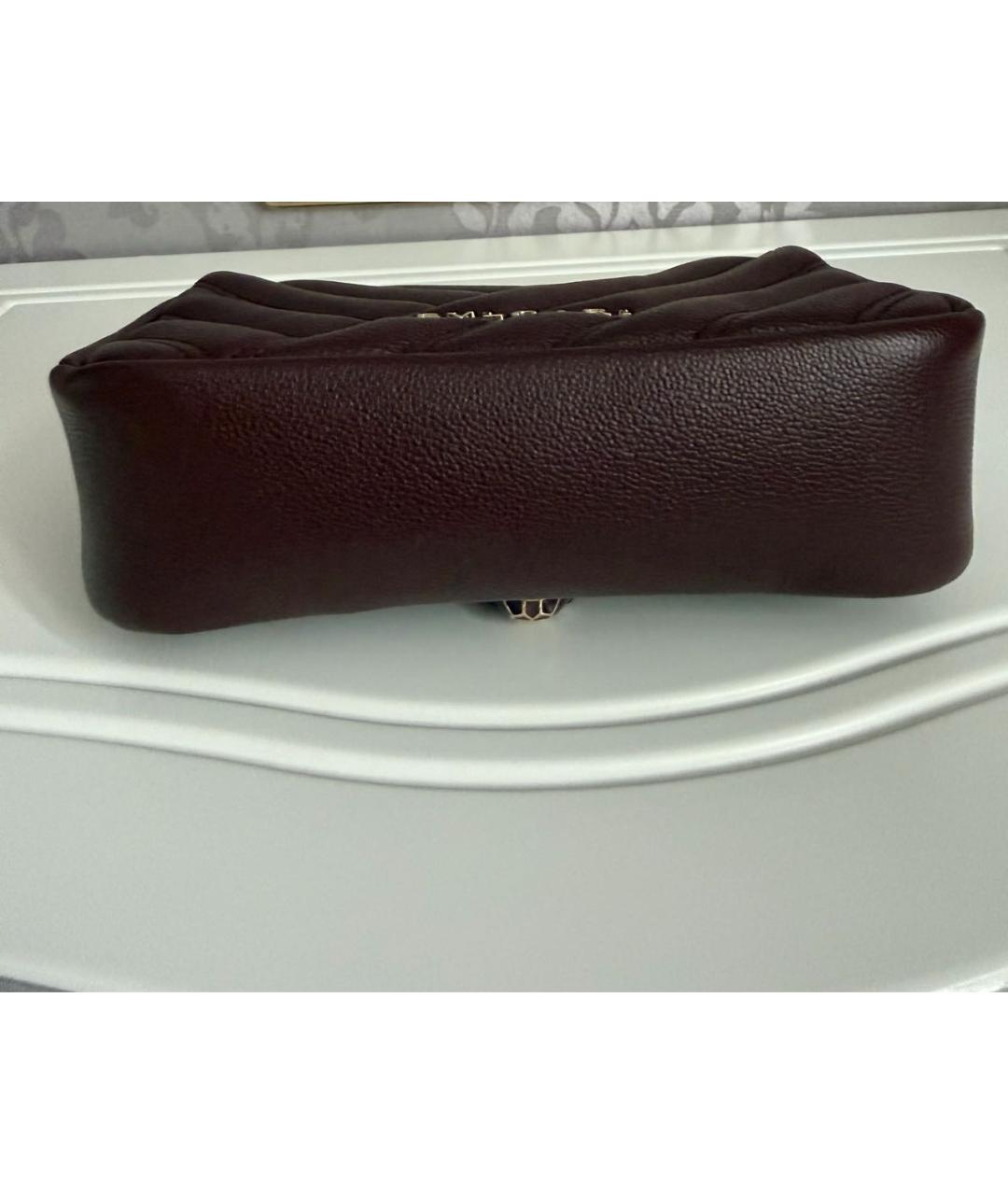 BVLGARI Бордовая кожаная сумка через плечо, фото 4