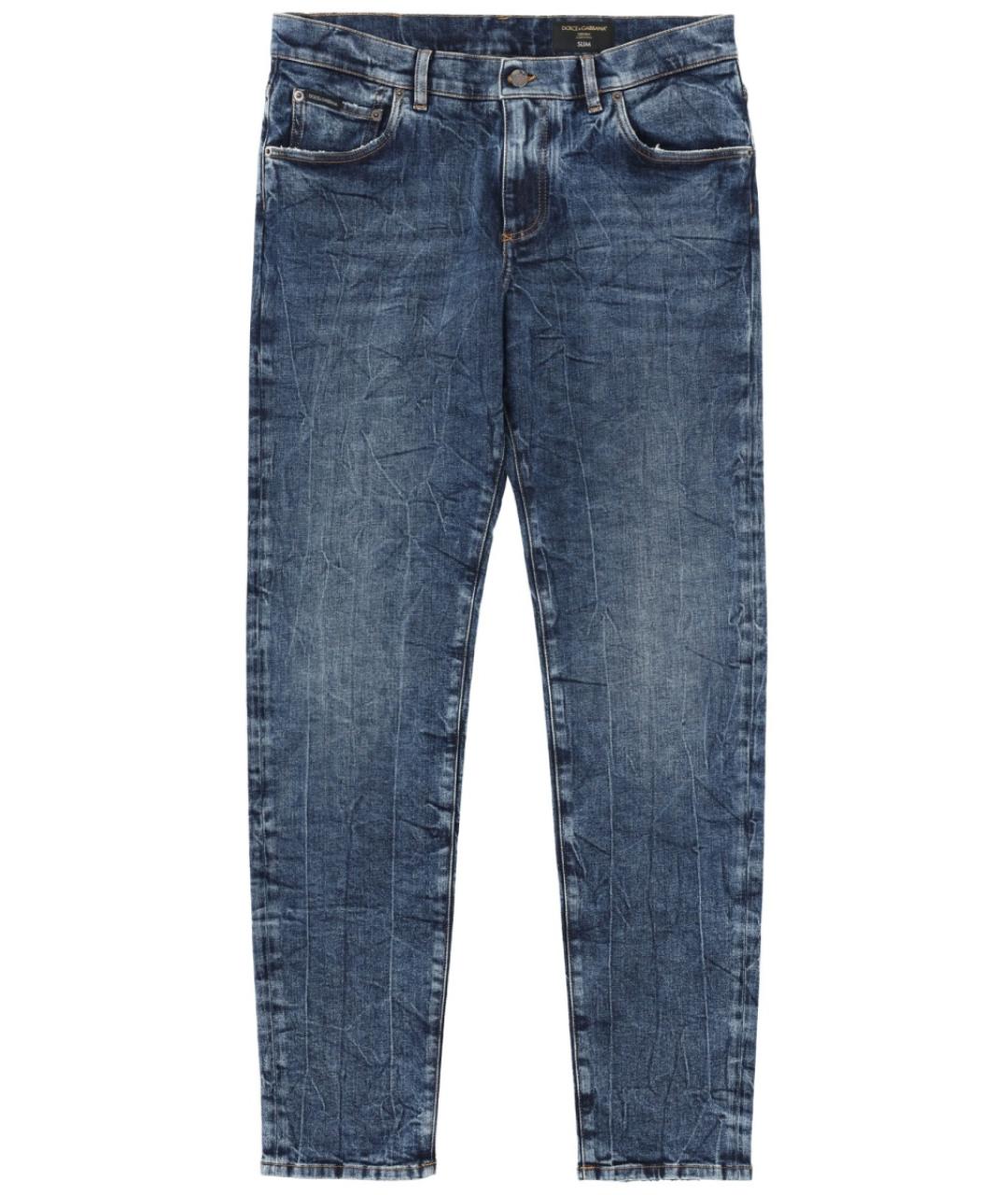 DOLCE&GABBANA Синие хлопковые прямые джинсы, фото 1