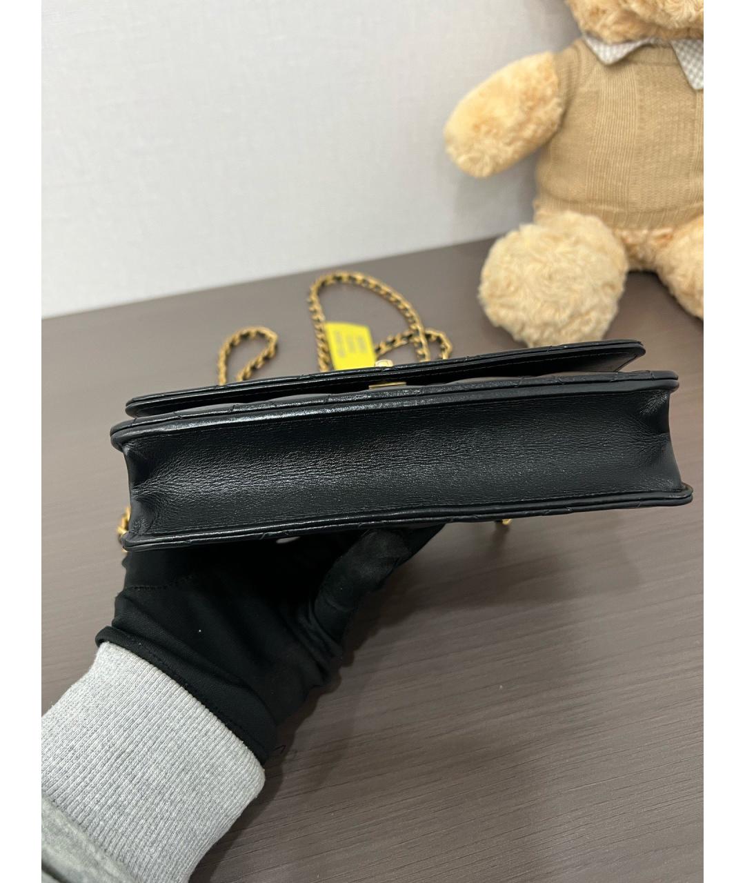 CHANEL Черная кожаная сумка через плечо, фото 6