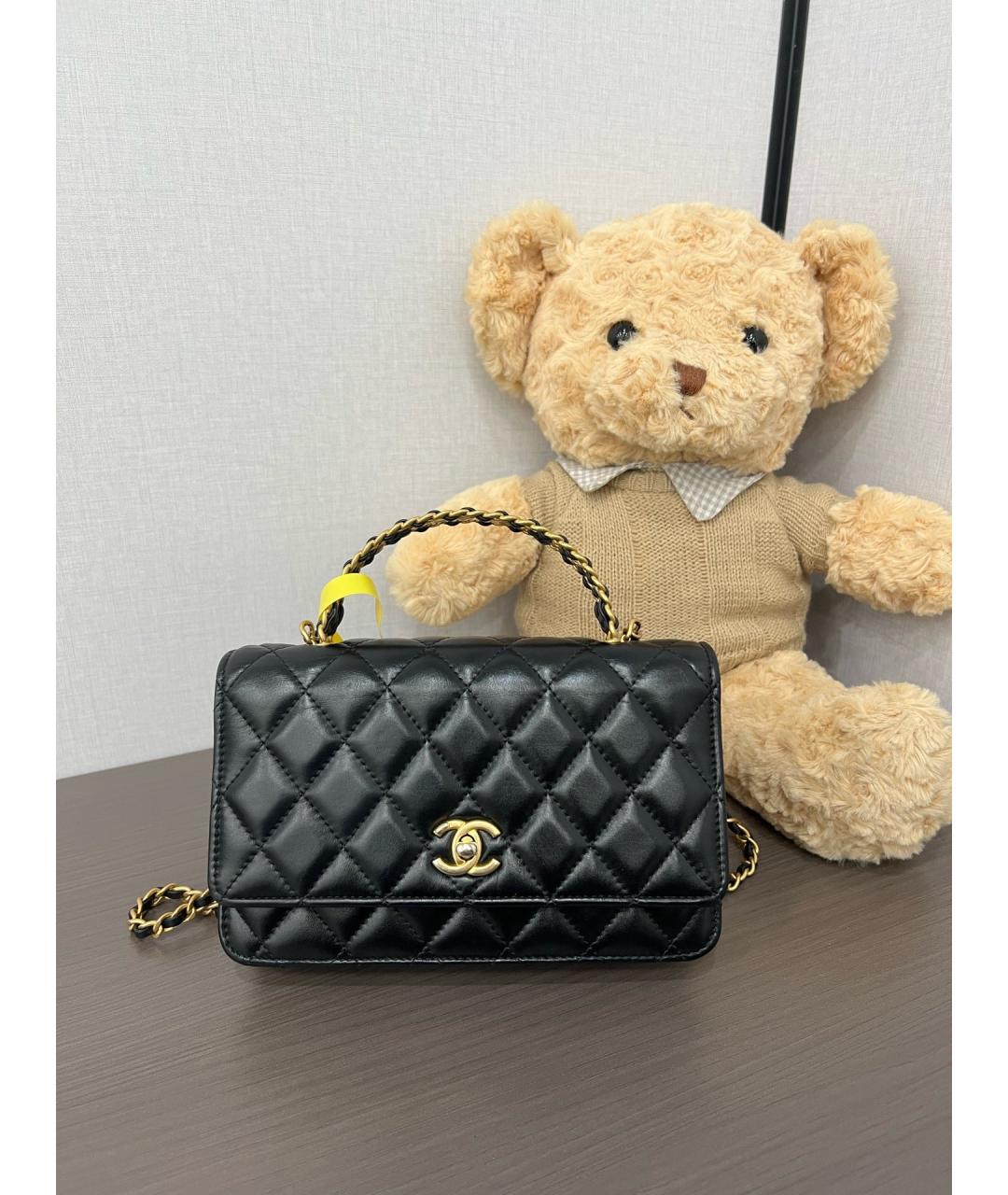 CHANEL Черная кожаная сумка через плечо, фото 10