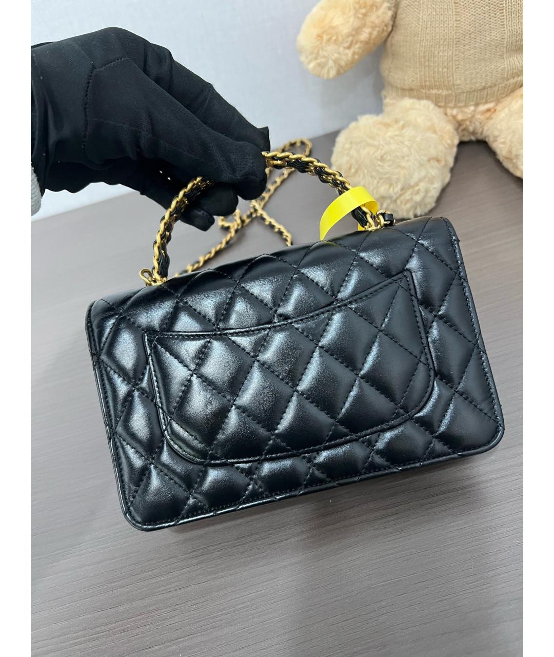 CHANEL Черная кожаная сумка через плечо, фото 3