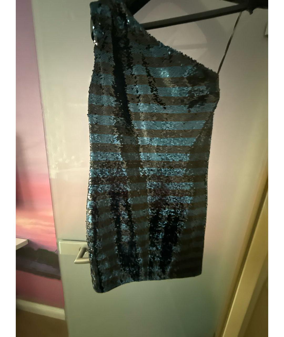 American vintage Темно-синее полиэстеровое коктейльное платье, фото 7