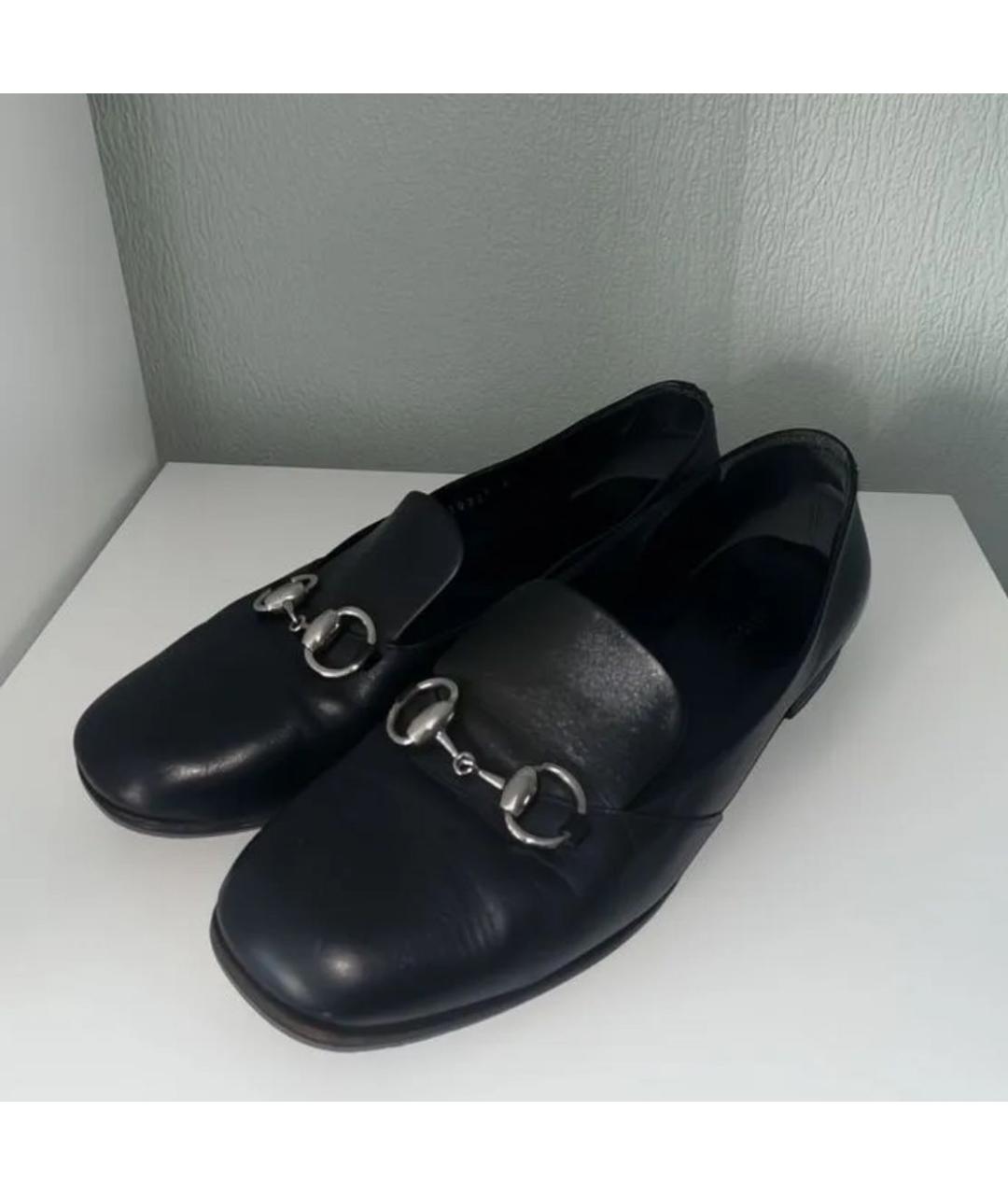 GUCCI Черные кожаные лоферы, фото 2