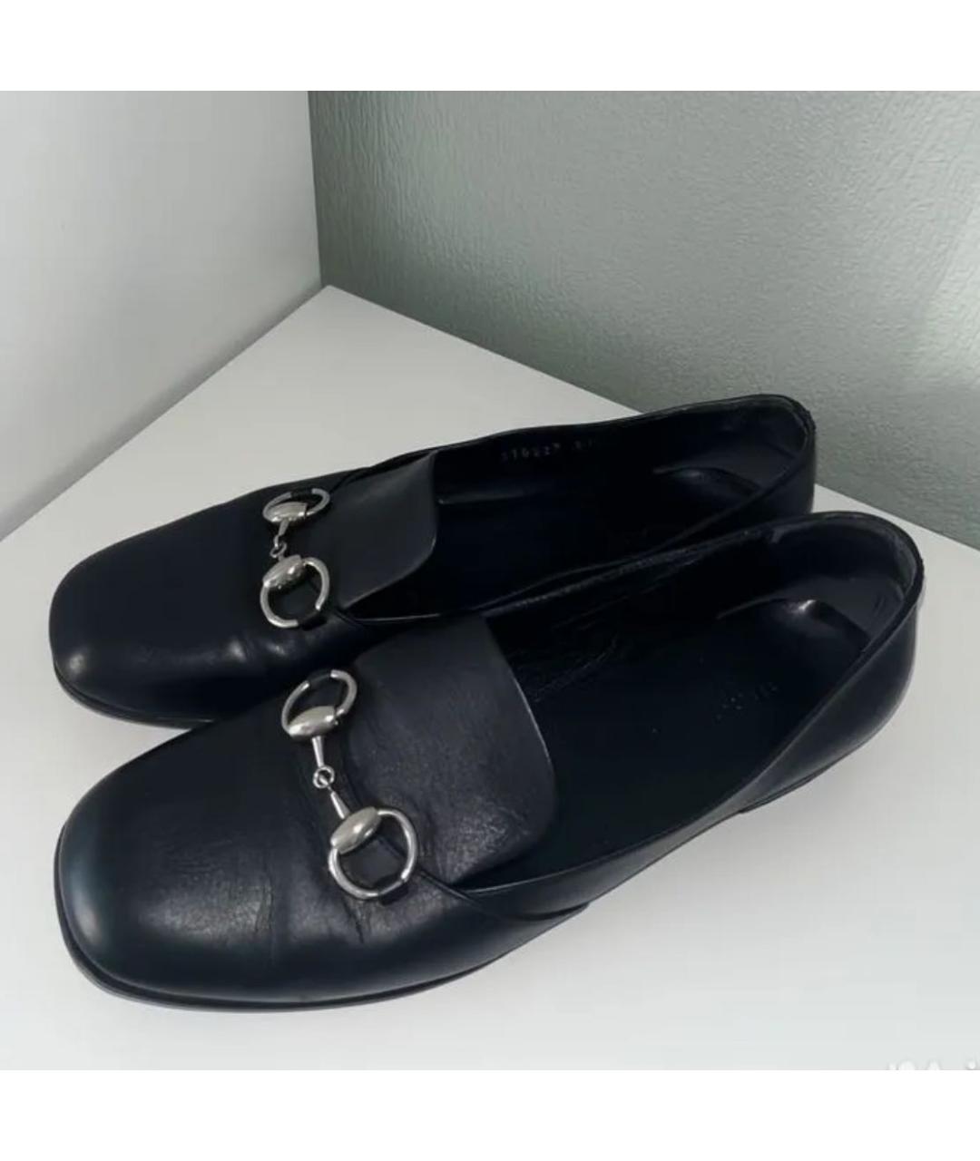 GUCCI Черные кожаные лоферы, фото 3