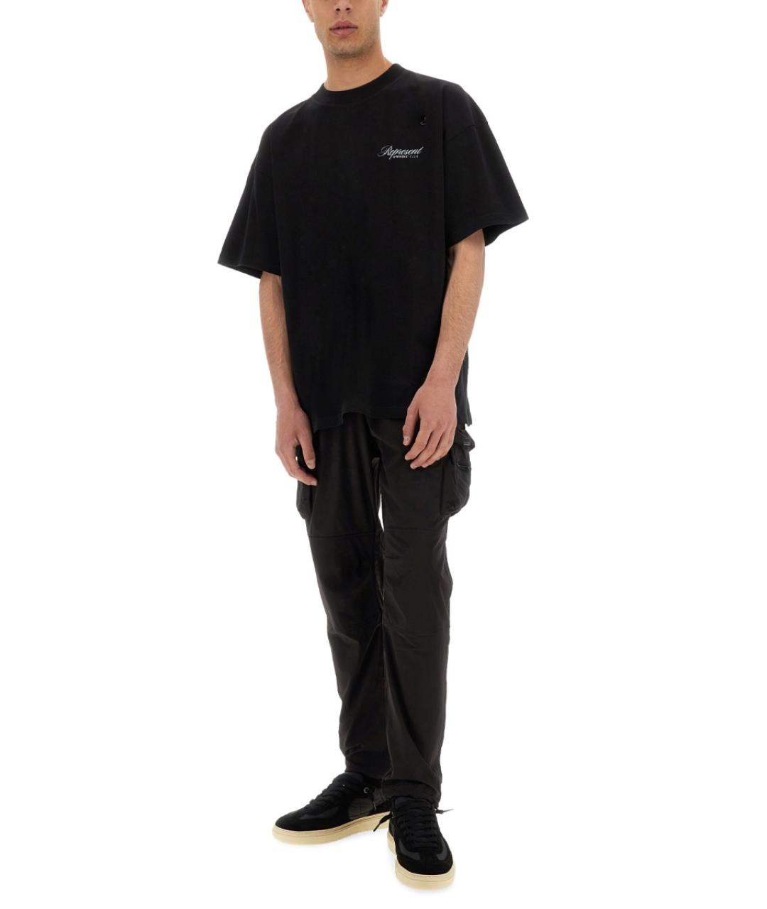 REPRESENT Черная хлопковая футболка, фото 2
